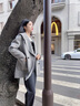 香影灰色毛呢外套大衣女中長(cháng)款2025冬季新款赫本風(fēng)純羊毛氣質(zhì)上衣 灰色 XS 曬單實(shí)拍圖