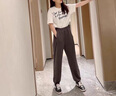 翊尚美運動休閑褲女春秋季加絨棉質(zhì)寬松束腳闊腿兩穿衛(wèi)褲高腰學(xué)生直筒褲 碳灰色【棉質(zhì)可兩穿加長款】 M 【推薦95-110斤】 曬單實拍圖