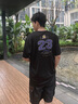 NBA球員號碼系列 快船/湖人/勇士/太陽(yáng)隊 中性男女士夏季運動(dòng)t恤短袖 洛杉磯湖人隊/黑色 L 曬單實(shí)拍圖