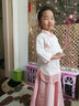馬櫻紅雨 六一女童漢服中國風唐裝裙子小女孩民國風旗袍裙兒童古裝夏洋氣 粉色套裝【+發(fā)卡】 130 /建議身高120厘米左右 曬單實拍圖