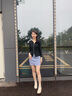 達(dá)芙妮（DAPHNE）黑色短靴女2024新款春秋季顯腳小百搭學(xué)生上班通勤配裙子靴子 米白色 37 曬單實拍圖