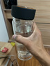 天喜（TIANXI）水杯玻璃杯大容量杯子家用雙層便攜男女士過(guò)濾泡茶杯隨手杯印字 黑色520ml 曬單實(shí)拍圖