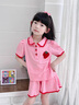 FNJ KIDS女童套裝夏季新款洋氣寶寶短袖薄款polo衣服兒童休閑兩件套 粉色 100 （建議身高90-100cm） 曬單實拍圖