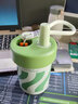 chakolab戶(hù)外運動(dòng)吸管杯保冷保溫杯和序有機陶瓷涂層內膽健身水杯子bobo杯 牛油果綠（含提繩）485ml 曬單實(shí)拍圖