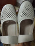 依斯諾宇閏月媽媽鞋涼鞋50-60歲夏季洞洞鞋包頭涼鞋真皮防滑中老年皮涼鞋 米色牛皮 40 曬單實(shí)拍圖