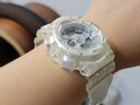 卡西歐（CASIO）baby-g女表防震防水雙顯石英表多功能時(shí)尚運(yùn)動(dòng)學(xué)生禮物推薦 冰韌透明白BA-110CR-7A 曬單實(shí)拍圖