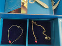 銀時(shí)代 S925銀小紅心項鏈女紅色桃心頸鏈心型吊墜鎖骨鏈520情人節禮物 925銀3件套 曬單實(shí)拍圖