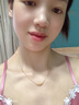 ZJUZ18K金摩登項鏈女彩金項鏈AU750轉(zhuǎn)運珠項鏈鎖骨鏈時尚飾品送女朋友 18K黃金色 曬單實拍圖