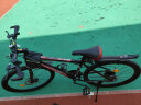EG7山地自行车成人学生变速越野单车双减震赛车26寸青少年男女 顶配-钢架黑红色【辐条轮】 26寸21速 实拍图