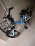 凤凰儿童自行车6-15岁小孩子车减震折叠单车男女中小学生童车 蓝色(折叠减震一体轮) 16寸 实拍图