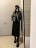 黑色a字半身裙女春秋2026新款高腰高級感開(kāi)叉冬裙直筒包臀毛呢裙 黑色-毛呢-加長(cháng)款81cm M (27) 曬單實(shí)拍圖