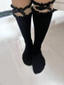 JIOESC可愛(ài)洛麗塔蝴蝶結花邊中筒瑪麗珍蕾絲襪日系黑色jk小腿襪子女春秋 白色 曬單實(shí)拍圖