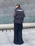 POUM工裝棉衣馬甲男冬季潮牌外穿保暖棉服襖子外套寬松坎肩馬夾背心 WFL-LS80黑色 XL 曬單實(shí)拍圖