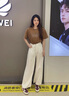 沂歆白色褲子女牛仔褲直筒闊腿夏季2025年新款寬松休閑顯瘦小個子長褲 牛仔闊腿褲【白色】 M 【建議體重約95-105斤】 曬單實拍圖