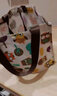 沃之沃帆布袋大容量折疊便攜購物袋子學(xué)生拎書(shū)袋韓版手提袋無(wú)紡布袋包 貓頭鷹 縱向大號 曬單實(shí)拍圖