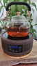石茗堂 加厚耐高溫煮茶器蒸茶壺玻璃提梁壺泡茶壺自動保溫電陶爐套裝 大號編繩蒸煮壺+黑檀色爐 曬單實(shí)拍圖
