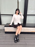 他她（TATA）襪靴女英倫拼接JK樂福鞋CCJ02DZ4 黑色 39 曬單實(shí)拍圖