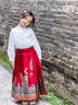 旗鉑馬面裙女童秋冬款2025新款兒童長(cháng)袖加厚古風(fēng)國風(fēng)洋氣馬面套裝 提花襯衫+馬面裙套裝（加厚款） 140cm 曬單實(shí)拍圖