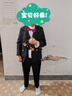 GOKU男童西套裝秋季鋼琴演出主持人西服兒童合唱服高端周歲男寶寶禮服 黑西裝+馬甲+褲子+襯衫領(lǐng)結胸花 110 （建議體重30-37斤） 曬單實(shí)拍圖