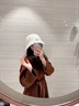 MELENDA KAMAR帽子女2025新款冬季兔毛漁夫帽百搭毛絨保暖水桶大頭圍盆帽高級(jí)感 奶白色 56CM-58CM（頭圍） 曬單實(shí)拍圖