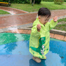smally兒童雨衣女童幼兒園寶寶全身防水雨衣卡通恐龍雨衣男童小學(xué)生雨披 果綠動(dòng)感恐龍 S（建議身高80-95cm） 曬單實(shí)拍圖