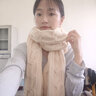 目丸圍巾女日系純色復古原宿秋冬季韓版長(cháng)款加厚學(xué)生保暖毛線(xiàn)針織圍脖 米色 曬單實(shí)拍圖