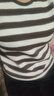 羅蒙（ROMON）女裝洋氣條紋針織衫女2023春秋棉線中厚短款慵懶風(fēng)寬松毛衣打底衫 黑色 S 曬單實拍圖