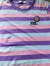 紅蜻蜓純棉條紋短袖t恤女夏裝2026年新款寬松顯瘦遮肚子休閑刺繡上衣 紫色條紋 M 【建議 100~109 斤】 曬單實(shí)拍圖