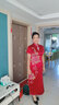 鴻韻繡旗袍中國風(fēng)春夏新款優(yōu)雅復古改良時(shí)尚醋酸旗袍喜婆婆婚宴時(shí)尚禮服 酒紅色長(cháng)款（短-袖）手繪 2XL 曬單實(shí)拍圖