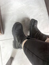 他她（TATA）厚底彈力瘦瘦靴女靴法式真皮秋冬短靴子新款7D243DD4 黑色 37 曬單實(shí)拍圖