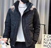 喬易倫高級(jí)感修身棉服男士秋冬季加厚外套韓版潮流2025新款潮牌痞帥棉衣 黑色 M 曬單實(shí)拍圖