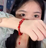 BJYL相思豆手鏈女學(xué)生閨蜜手鏈古風(fēng)手鏈男紅豆紅繩情侶信物本命年手鏈 曬單實(shí)拍圖