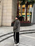 BJHG不計后果冬季美式復古貼皮繡仿兔絨棉衣男潮牌加厚寬松棉服外套女 都市灰 M 曬單實(shí)拍圖