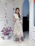 達(dá)芙妮（DAPHNE）高跟鞋女中式國風(fēng)單鞋新款優(yōu)雅氣質(zhì)宴會(huì)婚鞋 米色 8cm 37 (235mm) 曬單實(shí)拍圖