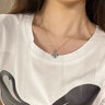 心言心語(yǔ) 鉑金項(xiàng)鏈女pt950白金時(shí)尚飾品跳動(dòng)的心吊墜紀(jì)念日生日禮物送女友 鉑金愛(ài)心托帕石項(xiàng)鏈（輕奢禮盒） 曬單實(shí)拍圖