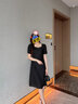 NINE WEST玖熙2024夏季新款宮廷風摩登優(yōu)雅女士月光玫瑰輕禮服連衣裙 黑色 155/80A(S) 曬單實拍圖