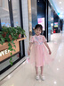 mlgt kids童裝女童連衣裙夏季寶寶裙子短袖碎花公主裙?jié)h服旗袍表演服 粉紅色 90cm（建議80-90cm） 曬單實拍圖