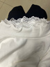森女部落原創(chuàng  )蕾絲花邊拼接長(cháng)袖上衣基礎款疊穿內搭打底衫秋冬T恤新款 白色長(cháng)袖（單件） M 曬單實(shí)拍圖