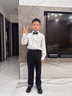 G.DUCK KIDS小黃鴨童裝男女童白襯衫套裝春秋款兒童禮服小學生西裝鋼琴演出服 【合唱】襯衫褲子黑領結 120碼建議110-120cm6-7歲cm 曬單實拍圖