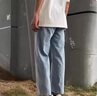 Foss Phil 牛仔褲男士春夏季寬松直筒褲美式高街潮流休閑九分褲子男 718-K830復(fù)古藍(lán) L （建議130-145斤） 曬單實(shí)拍圖