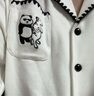 野獸派家居（tbh）熊貓嘭嘭系列 針織奶油絨家居服套裝 四季可外穿情侶睡衣 針織薄絨家居服套裝  奶白 M 曬單實(shí)拍圖