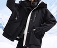 鴨鴨沖鋒羽絨服女2024年冬季三合一外套保暖戶(hù)外防寒上衣女士外套W 黑色 M 曬單實(shí)拍圖