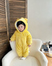 七樂(lè )豆嬰兒連體衣服冬季棉衣棉服夾棉加絨加厚寶寶小月齡棉襖冬裝外出服 黃色 73cm 曬單實(shí)拍圖