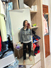 betu百圖女裝2022秋冬新款短外套圓領(lǐng)拼色設(shè)計外套復古時尚短外套女2210T88 米白 M 曬單實拍圖