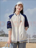方糖姑娘2025年春季新款棒球服少女大童初中學(xué)生春裝高中女生夾克外套百搭 SC83001米拼藏青外套 S 曬單實(shí)拍圖