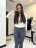 利比吉女士外穿新款春夏鯊魚褲芭比褲運(yùn)動(dòng)瑜伽褲外穿打底女高腰提臀健身 灰色（純色款） XL 100-130斤 曬單實(shí)拍圖