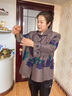 俞兆林（YUZHAOLIN）奶奶裝春裝外套中老年女裝媽媽裝春秋上衣服短款老太太衣服60歲70 FX7296021 藍色（上衣） XL 建議85-105斤 曬單實(shí)拍圖