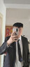 紳朗格西服套裝男學(xué)生修身商務(wù)西裝男職業(yè)正裝小西服新郎伴郎結(jié)婚禮服外 黑色兩扣【西服+西褲+襯衫】 6XL 【185-200斤】+禮品 曬單實拍圖