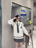 蔓爾依連衣裙女春季2025新款韓版減齡學院風jk制服氣質(zhì)顯瘦百褶裙子套裝 馬甲+襯衫+百褶裙 S 曬單實拍圖