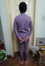 宜而爽秋衣秋褲半高領(lǐng)套裝純棉女式全棉保暖中厚打底棉毛衫褲 G66/57 灰紫 XL(170/95) 曬單實(shí)拍圖